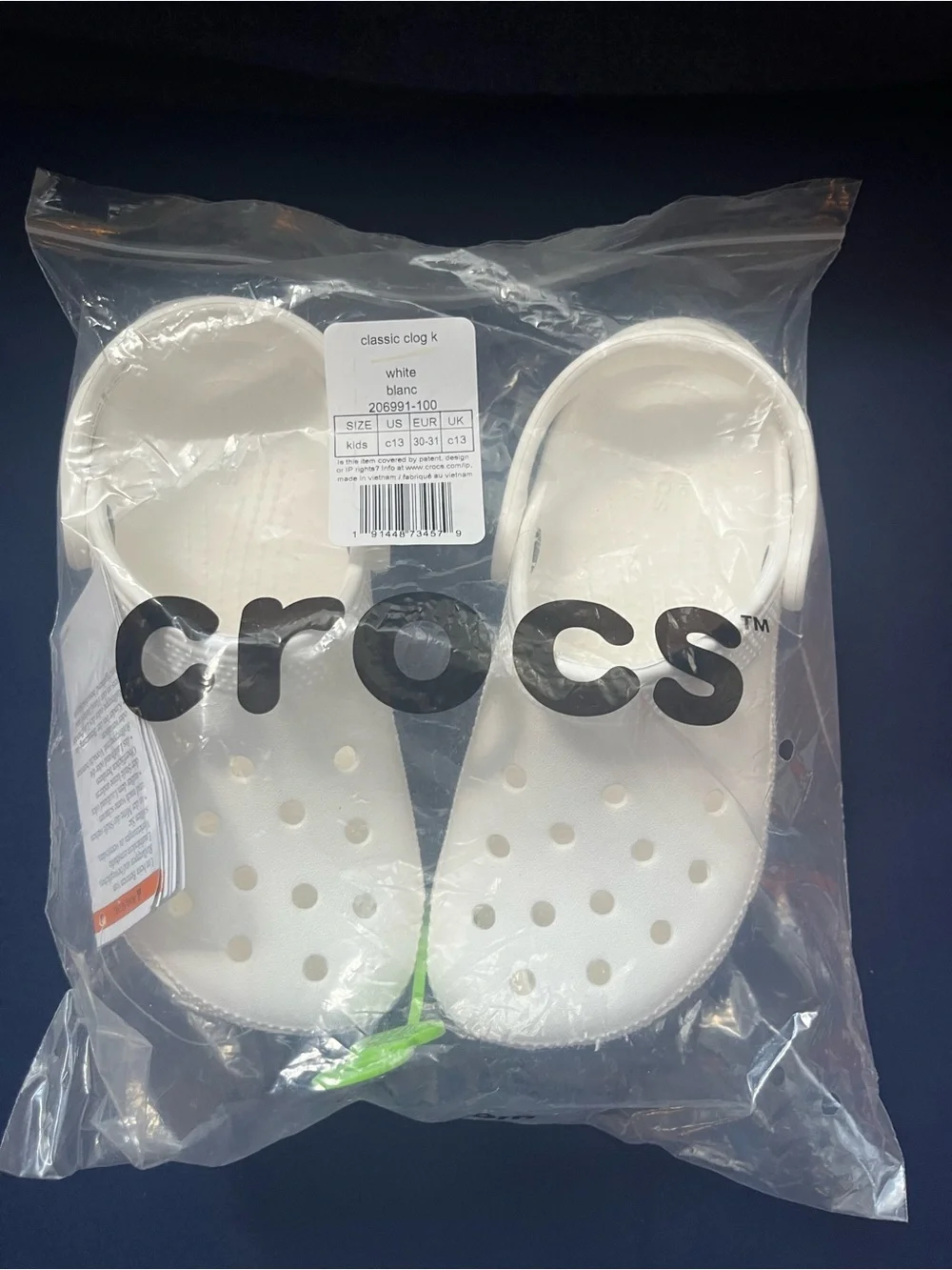 CROCS Kids Classic Clog in White